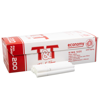Сигаретные гильзы TET 200 штук с белым фильтром King Size 8 мм